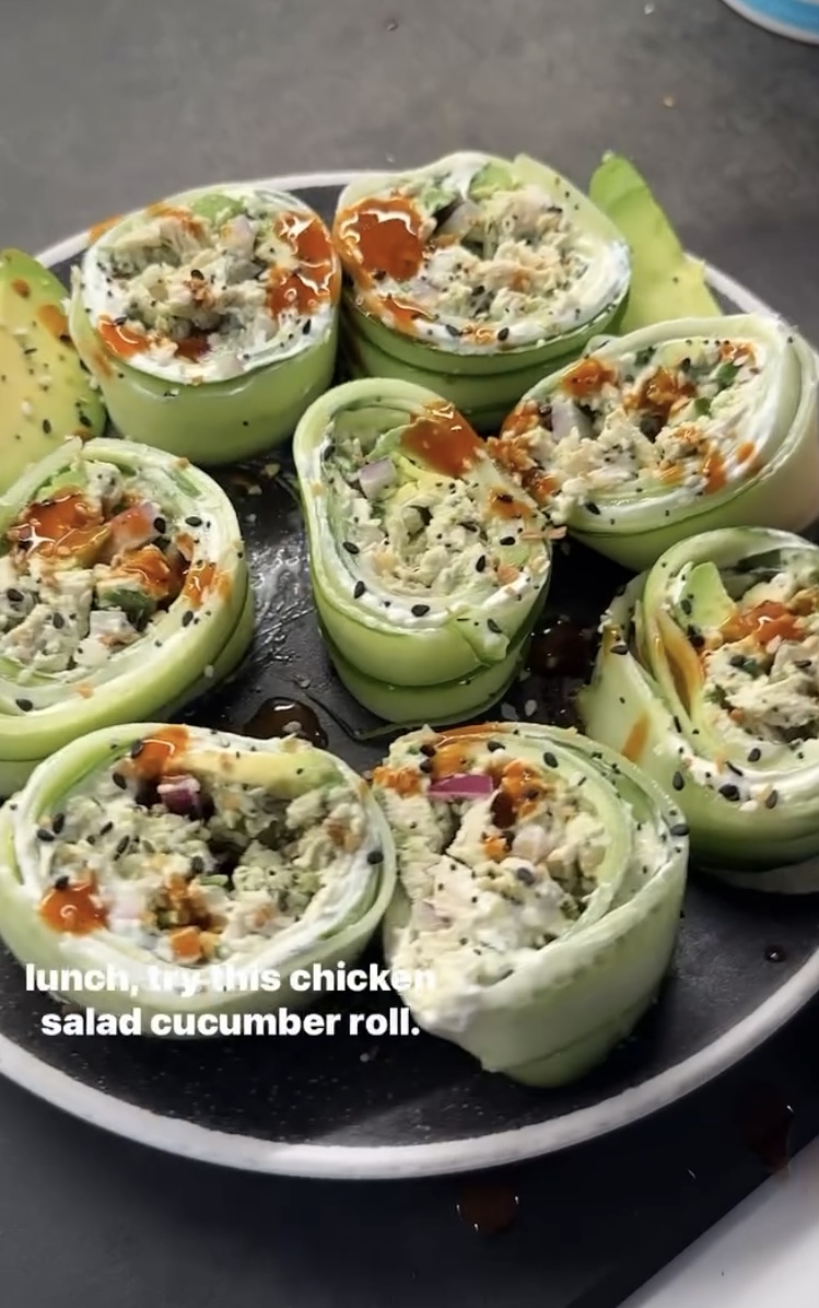 High Protein Chicken Salad Cucumber Rolls Easy Meal Prep Recipes